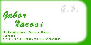 gabor marosi business card
